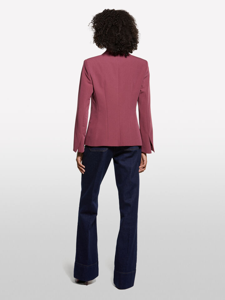 Burgunderroter Slim Fit Blazer - blazer für damen - Bordeaux | Sisley image number 2